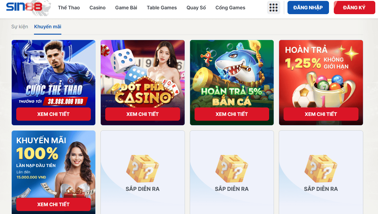 SIN88 Nhà Cái Uy Tín Với Những Lựa Chọn Đặt Cược Đỉnh Cao 3 Những sự kiện ưu đãi hot hit dành cho hội viên tại Sin88